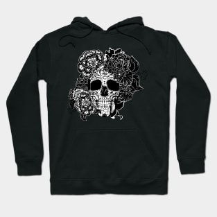 Sugar skull in black and white Hoodie